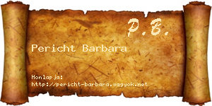Pericht Barbara névjegykártya